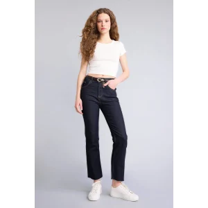Defacto G7548AXNM82 Mavi Crop Flare Fıt Yüksek Bel Jean Pantolon