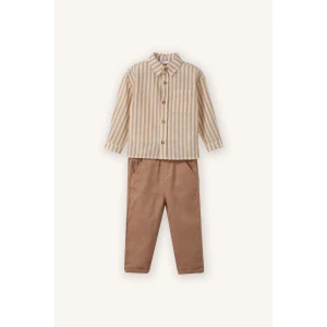 Defacto G8231A5ER118 Ekru 2li Takım Erkek Bebek