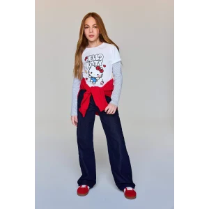 Defacto G4648A8NM26 Lacivert 90s Wıde Leg Jean Pantolon Kız Çocuk