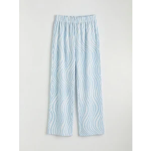 LCW Kids Mavi Desenli Geniş Paça Kız Çocuk Pantolon