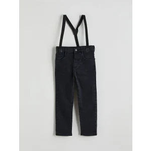 LCW Kids Siyah Askılı Erkek Çocuk Jean Pantolon