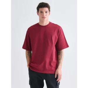 XSIDE Bordo Bisiklet Yaka Penye Erkek Tişört