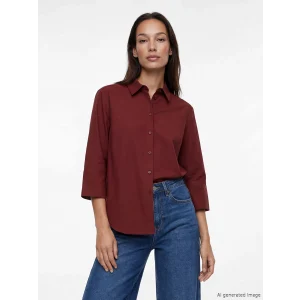 LCW EVERYDAY Bordo Poplin Kadın Gömlek