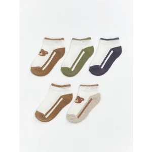 LCW baby Ekru Erkek Bebek Desenli Patik Çorap 5li