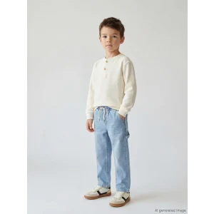 LCW Kids İndigo Beli Lastikli Erkek Çocuk Jean Pantolon