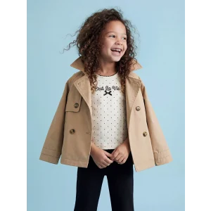 LCW Kids Ekru Bisiklet Yaka Kız Çocuk Fitilli Tişört