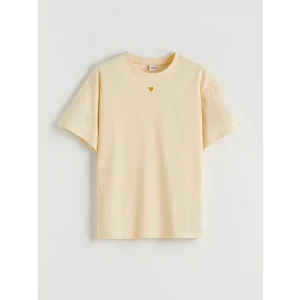 LCW Kids Sarı Bisiklet Yaka Kız Çocuk Tişört