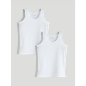 LCW Kids Beyaz Bisiklet Yaka Erkek Çocuk Atlet 2li