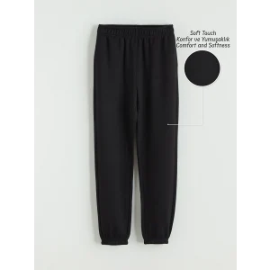 LCW Kids Siyah Beli Lastikli Kız Çocuk Soft Touch Jogger Eşofman Altı