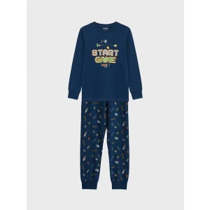 LCW Kids Lacivert Baskılı Erkek Çocuk Pijama Takım