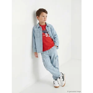 LCW Kids İndigo Beli Lastikli Erkek Çocuk Jogger Jean Pantolon