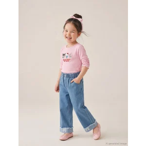 LCW Kids İndigo Wide Leg Kız Çocuk Jean Pantolon