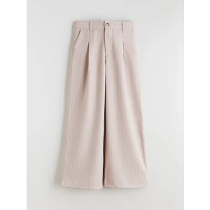 LCW Kids Bej Wideleg Pileli Kız Çocuk Pantolon