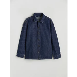 LCW Kids Siyah Çizgili Erkek Çocuk Jean Gömlek