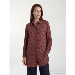LCW Grace Bordo Desenli Kadın Gömlek Tunik