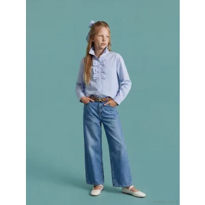 LCW Kids İndigo Wideleg Kız Çocuk Jean Pantolon