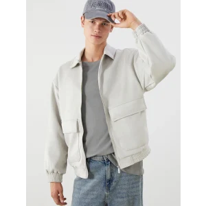 XSIDE Gri Rahat Kalıp Gömlek Yaka Süet Erkek Mont