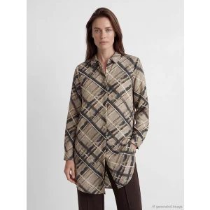 LCW Grace Gri Desenli Kadın Gömlek Tunik