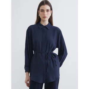 LCW Modest Lacivert Dokulu Kadın Gömlek Tunik