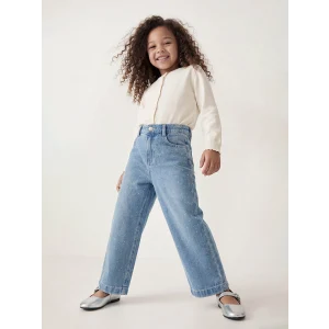 LCW Kids İndigo Wideleg Taşlı Kız Çocuk Jean Pantolon
