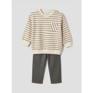 LCW baby Ekru Erkek Bebek Sweatshirt ve Jean Pantolon