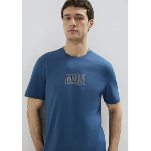 Mavi 0613186-70764 Mavi Logo Baskılı Mavi Tişört