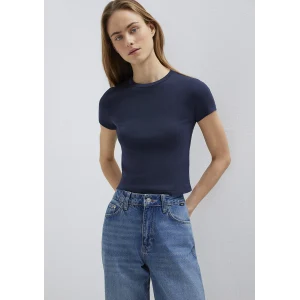 Mavi 1600814-85315 Lacivert Basic Crop Tişört