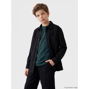 LCW Kids Siyah Uzun Kollu Erkek Çocuk Gömlek