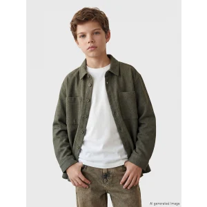 LCW Kids Haki Uzun Kollu Erkek Çocuk Gömlek