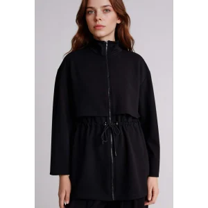 Defacto G5508AXBK81 Siyah Regular Fıt Dik Yaka Hırka