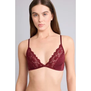 Defacto F9387AXBR210 Bordo Dantel Detaylı Saten Kapsız Pedsiz Balensiz Bralet