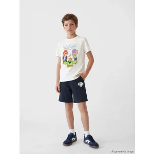 LCW Kids Ekru Bisiklet Yaka Brawl Stars Erkek Çocuk Tişört ve Şort