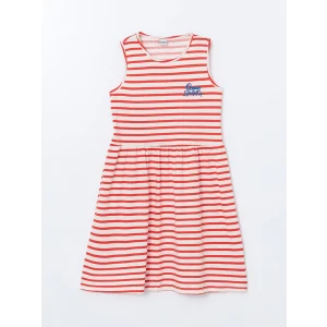 LCW Kids Kırmızı Bisiklet Yaka Kız Çocuk Elbise