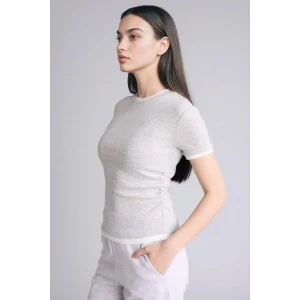 Defacto F3504AXGR93 Gri Slım Fıt Ribana Tişört