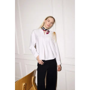 Defacto G9136AXWT32 Beyaz Relax Fıt Gömlek Yaka Uzun Kollu Gömlek