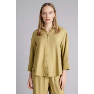 Defacto H0099AXKH473 Haki Regular Fıt Uzun Kollu Gömlek