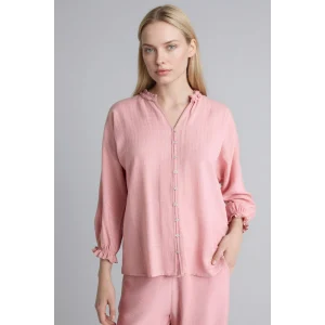 Defacto G8959AXPN111 Pembe V Yaka Uzun Kollu Gömlek