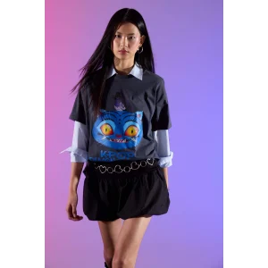 Defacto H0254AXAR191 Antrasit Kpop - Demon Hunters Oversıze Tişört