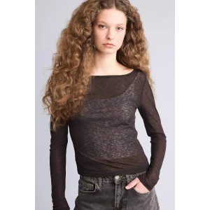 Defacto G9741AXBN267 Kahve Kayık Yaka Uzun Kollu Tişört