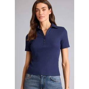 Defacto C6249AXNV31 Lacivert Slım Fıt Polo Yaka Fitilli Kaşkorse Tişört