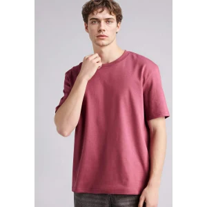Defacto E7961AXBR174 Bordo REGULAR FIT %100 Pamuk Basic Tişört