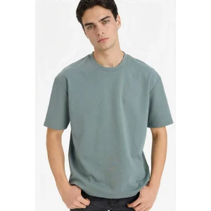 Defacto X3926AZGN1083 Yeşil Nefes Alabilen Oversize Tişört