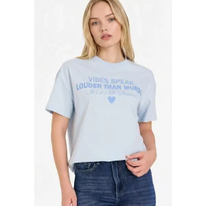 Defacto G5903AXBE772 Mavi Oversıze Baskılı Tişört