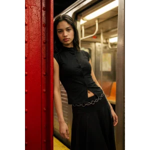 Defacto G8087AXAR191 Antrasit Fıtted Düğmeli Tişört