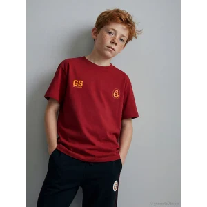 LCW Kids Kırmızı Galatasaray Baskılı Erkek Çocuk Tişört
