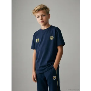 LCW Kids Lacivert Fenerbahçe Baskılı Erkek Çocuk Tişört