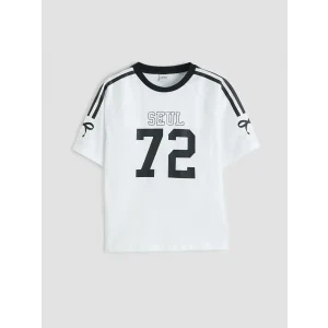 LCW Kids Beyaz Baskılı Kız Çocuk Tişört