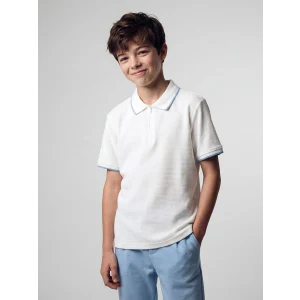 LCW Kids Ekru Polo Yaka Erkek Çocuk Tişört