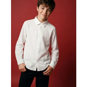 LCW Kids Beyaz Erkek Çocuk Armürlü Gömlek