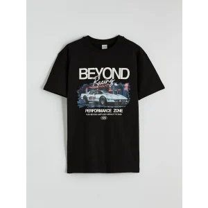 LCW Kids Siyah Erkek Çocuk Baskılı Tişört